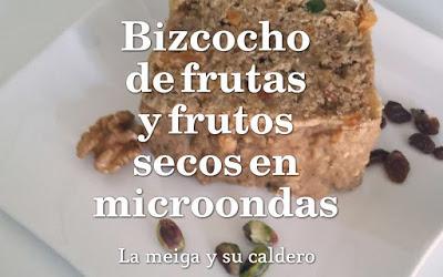 Bizcocho de frutas y frutos secos en microondas Bizcocho de frutas y frutos secos en microondas