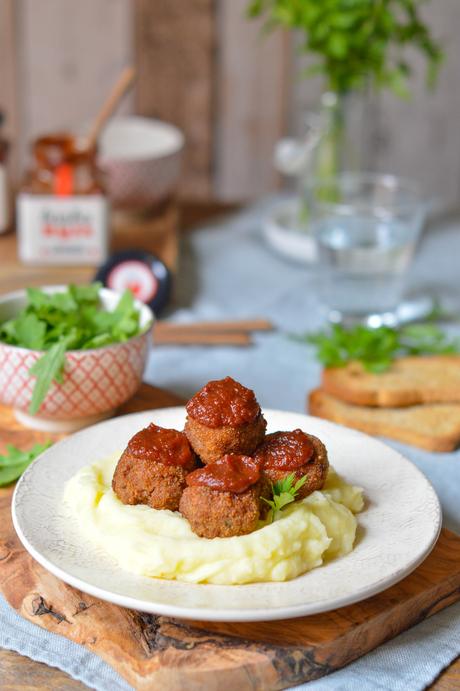 Albóndigas de carne toque barbacoa