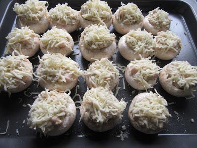 queso Champiñones rellenos de pavo Thermomix