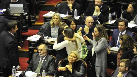 Diputados durante el debate por la ley del aborto en Congreso de Nacion.Foto Maxi Failla