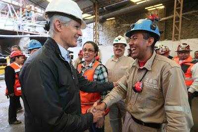 RECONOCE GOBERNADOR A LA MINERÍA ESTATAL POR CONTRIBUCIÓN AL DESARROLLO DEL PAÍS