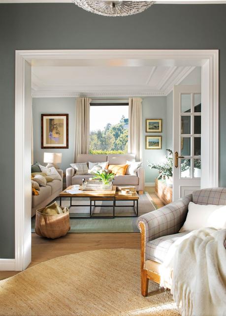 00480518. Salones comunicados con paredes en verde 00480518