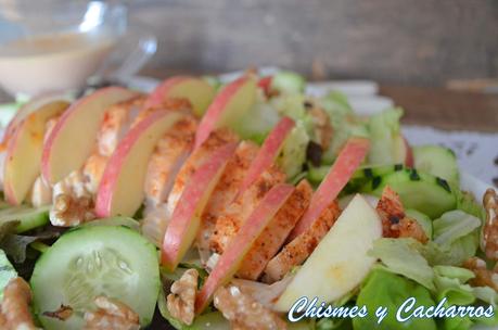 Ensalada de pollo con salsa de naranja