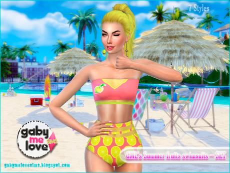 GML's Summer fruits swimsuits ~ Lemon - Gabymelove Sims