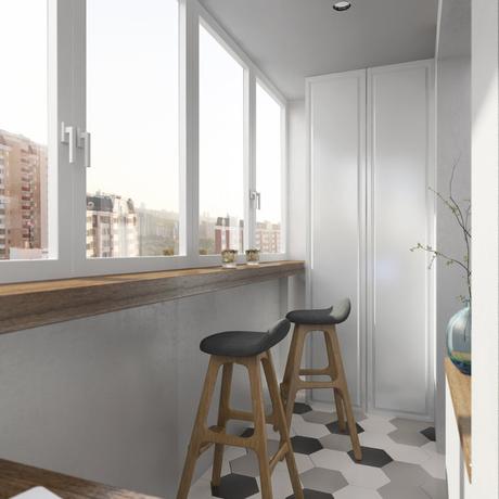 Proyecto 3d para un mini apartamento con dormitorio independiente