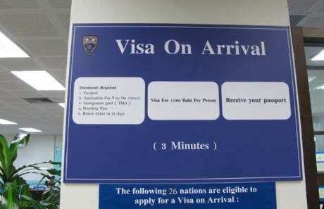 Visa on-arrival en Tailandia