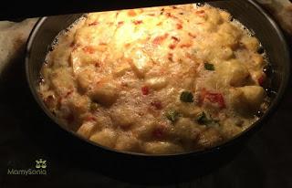 TORTILLA DE PATATAS, PIMIENTOS Y CEBOLLA EN HORNO