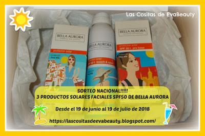 SORTEO NACIONAL!!! 3 PRODUCTOS SOLARES DE BELLA AURORA!!!!