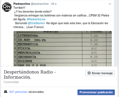 Storioni:El boletin refleja esta realidad que también puede ser producto del conflicto sindical