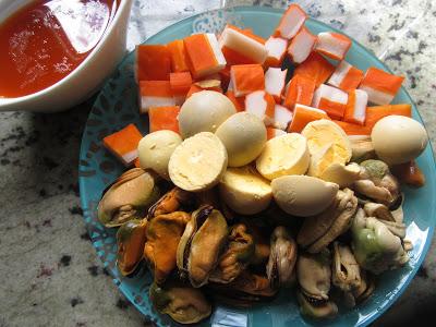 picar y mezclar Huevos rellenos de mejillones Thermomix