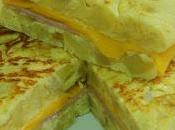 Receta fácil tortilla patata rellena jamón queso