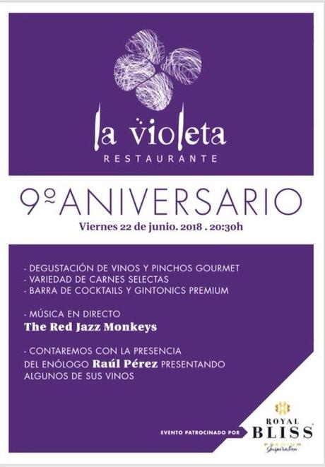 El Restaurante La Violeta cumple 9 años y lo celebra hoy viernes con la presencia del enólogo Raúl Pérez