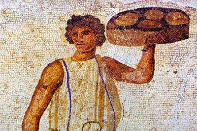 Los molinos, la harina, la elaboración del pan y pasteles en Roma.