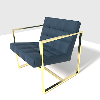 Nuevo diseño en 3d de una silla azul