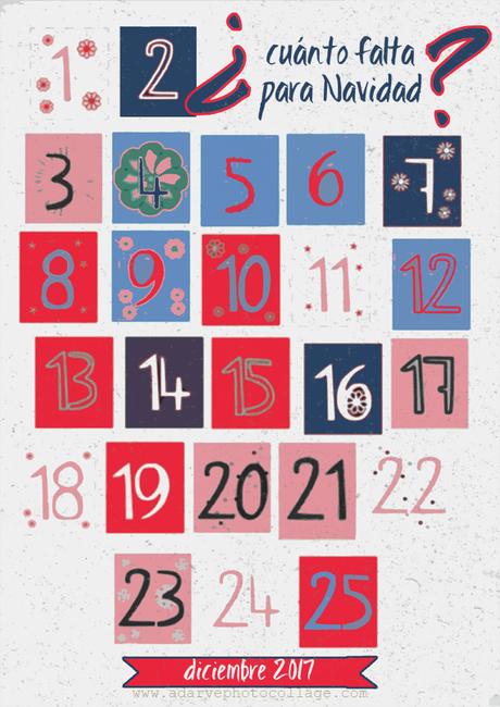 free printable december 2017 Adviento calendar