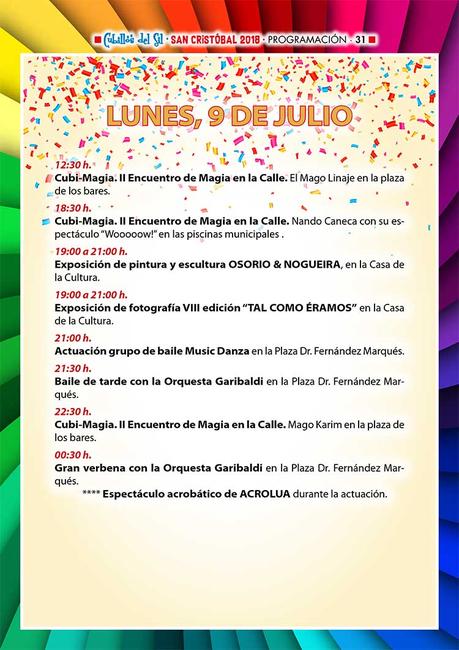 Fiestas de San Cristobal 2018 en Cubillos del Sil. Programación