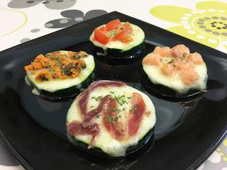 Mini pizzas vegetales de calabacín
