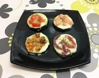 Mini pizzas vegetales de calabacín