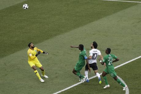 Mohamed Salah marca el gol de Egipto ante Arabia Saudí. THEMBA HADEBE AP