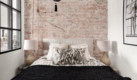 Black Pearl, espacios oscuros y luminosos small bedroom brick
