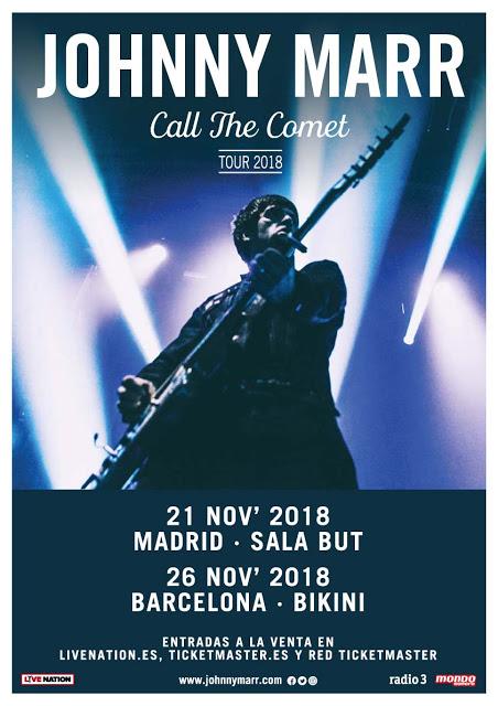 Conciertos de Johnny Marr en Madrid y Barcelona en noviembre
