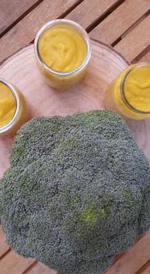 Potito de brócoli, calabacín blanco y merluza