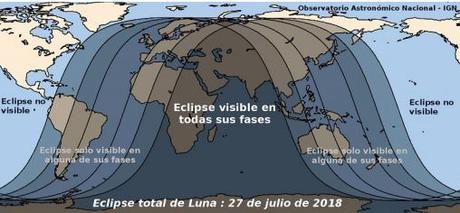 El espectacular eclipse de Luna del 27 de julio