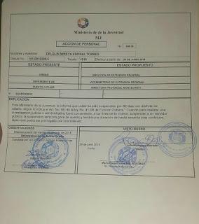 Suspenden directora Juventud Montecristi acusada falsificar firma de Gobernación. Suspenden directora Juventud Montecristi acusada falsificar firma de Gobernación.