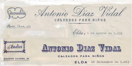 3.- Logos y marcas de fábricas de calzado eldenses: Antonio Díaz Vidal (Querubín-Andivi); Emilio Vidal Vidal; José Rico Prats (Natalín)