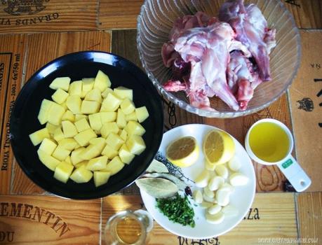 Conejo al ajillo con patatas Conejo al ajillo con patatas