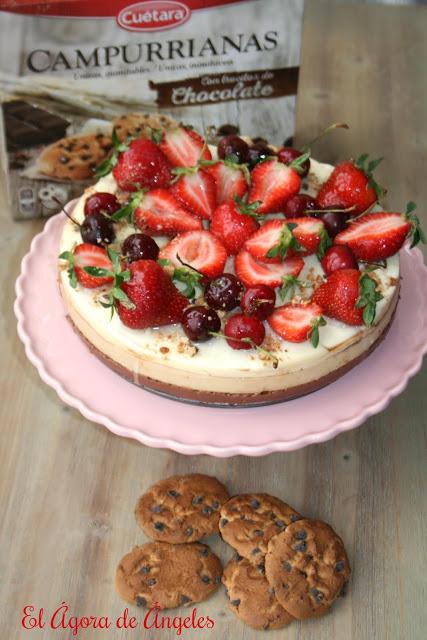 Tarta de queso y tres chocolates