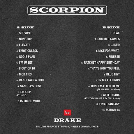 Drake lanza su nuevo álbum Scorpion que incluye colaboraciones con Michael Jackson y otros artistas