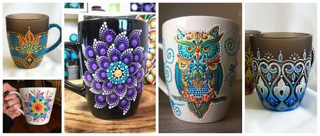 Aprende cómo decorar tazas con la técnica del puntillismo