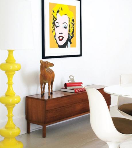 Ideas para decorar con cuadros estilo Pop Art decoración estilo retro años 70, retrato Marilyn Warhol