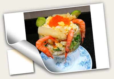 COCKTAIL DE RAPE NARANJA Y LANGOSTINOS