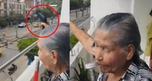 abuela disparando partido Colombia