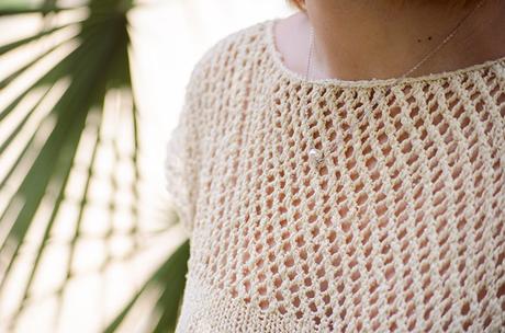 Cap Sleeve Lattice Top Detalle del calado del Cap Sleeve Lattice Top