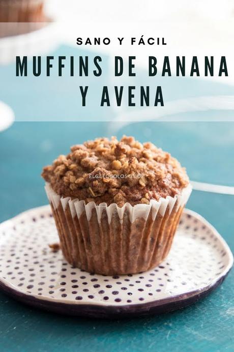 Estos son los mejores muffins de bana y avena que he probado hasta ahora, receta original de king arthur flour via elgatogoloso.com