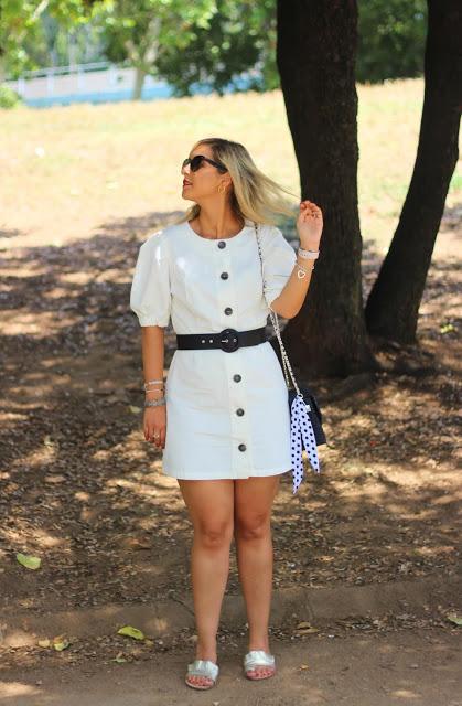 White Buttoned Dress