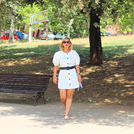 White Buttoned Dress