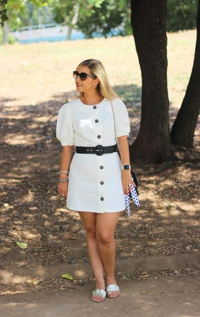 White Buttoned Dress