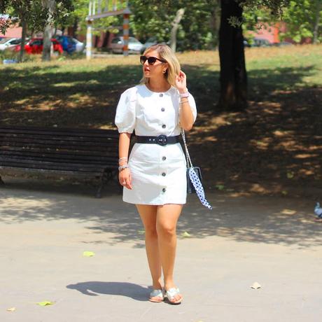 White Buttoned Dress