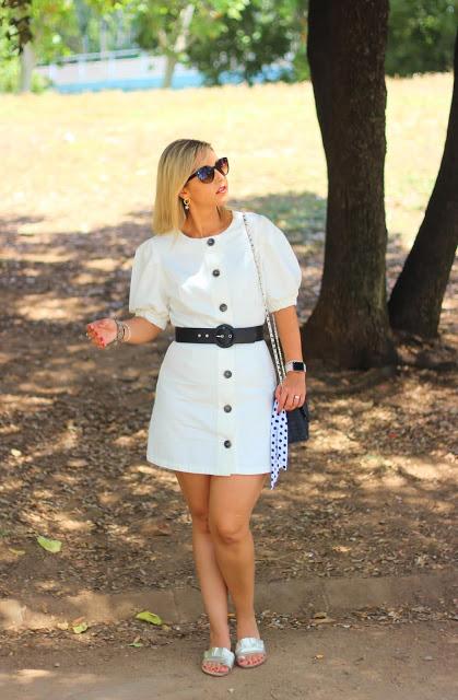 White Buttoned Dress