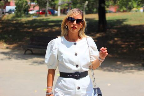 White Buttoned Dress