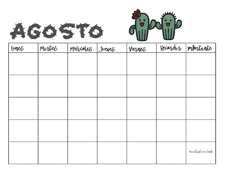 Cactuplanificadores de julio y agosto Cactuplanificadores de julio y agosto