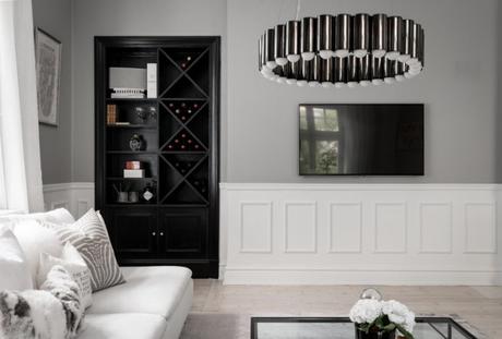 tele decoración salón elegante mueble bar deco integrar tv decoración estilo escandinavo decoración salones con tele   