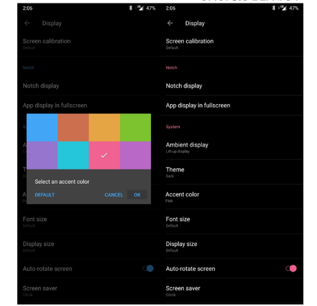 Como cambiar el tema y los colores de acento en OxygenOS Como cambiar el tema y los colores de acento en OxygenOS