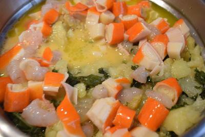 Tortilla de Patatas con Kale y Marisco