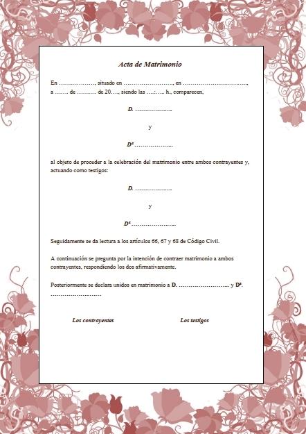 Ejemplo de acta para una ceremonia simbólica