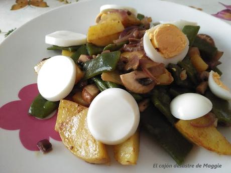 ENSALADA DE JUDÍAS Y PATATAS CON ALIÑO DE MOSTAZA - 12 RECETAS, 12 BLOGUERS